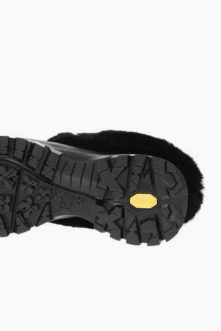 Faux-fur Trimmed TRACE Mules with Logoed Slingback Belt