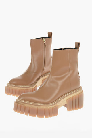 Faux-leather EMILIE Pointed-toed Ankle Boots with Chunky Platform Sole 7,5cm