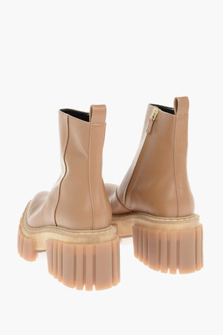 Faux-leather EMILIE Pointed-toed Ankle Boots with Chunky Platform Sole 7,5cm