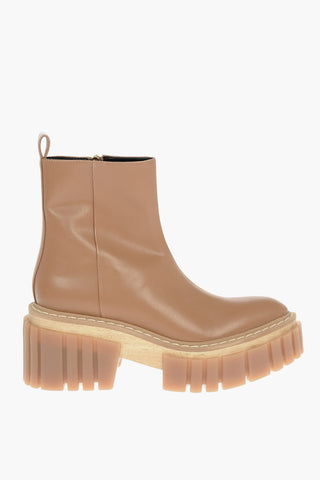 Faux-leather EMILIE Pointed-toed Ankle Boots with Chunky Platform Sole 7,5cm