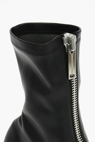 Stretchy Faux Leather Ankle Boots with Front zip 9,5cm