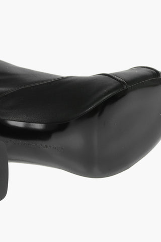 Stretchy Faux Leather Ankle Boots with Front zip 9,5cm
