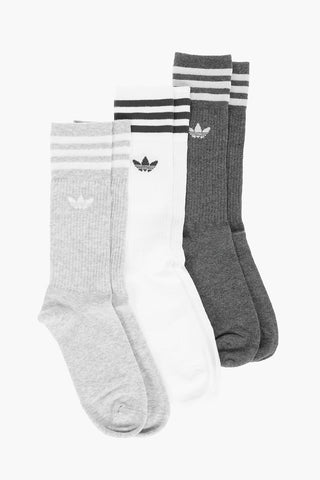 Solid Color Ribbed 3 Long Socks Set