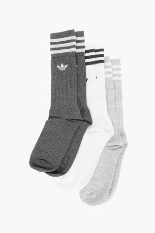 Solid Color Ribbed 3 Long Socks Set