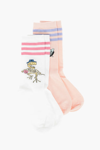Embroidered FUN GRAPHIC 2 Long Sock Set