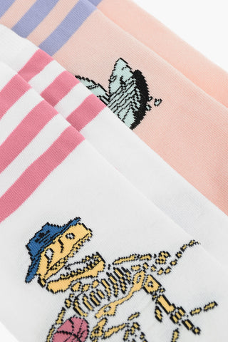 Embroidered FUN GRAPHIC 2 Long Sock Set