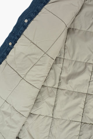 MM6 Padded Denim Jacket with Faux Fur Details