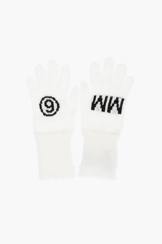 MM6 logo embroidered solid color gloves