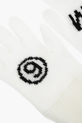 MM6 logo embroidered solid color gloves