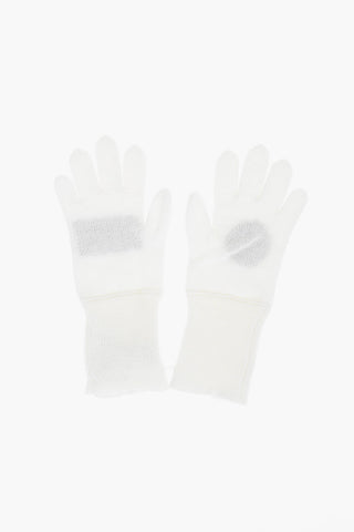 MM6 logo embroidered solid color gloves