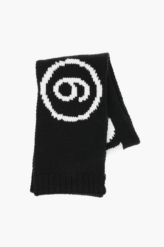 MM6 sciarpa a tinta unita con logo ricamato