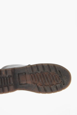 Side Zip Leather Combat Boots
