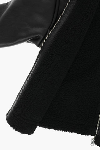 MM6 Giubbotto in Ecopelle con Chiusura Zip