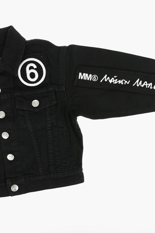 MM6 Dark Wash Denim Jacket with Silver Buttons