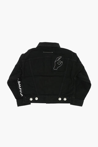 MM6 Dark Wash Denim Jacket with Silver Buttons