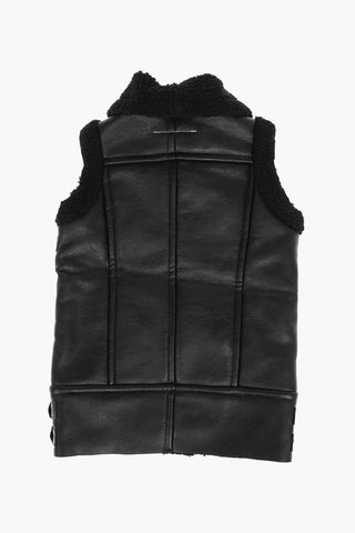 MM6 sleeveless faux leather jacket