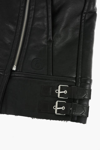 MM6 sleeveless faux leather jacket