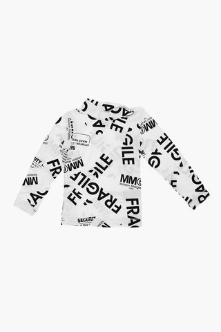 MM6 All Over Logo-Printed Lightweight Turtleneck Sweater