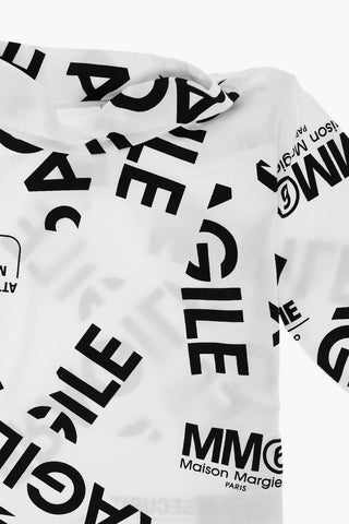 MM6 All Over Logo-Printed Lightweight Turtleneck Sweater