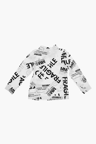 MM6 All Over Logo-Printed Lightweight Turtleneck Sweater