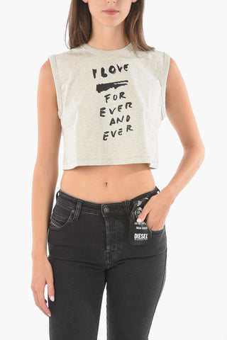 Tank Top Crop T-WELL con Stampa Frontale 