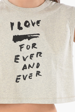 Tank Top Crop T-WELL con Stampa Frontale 