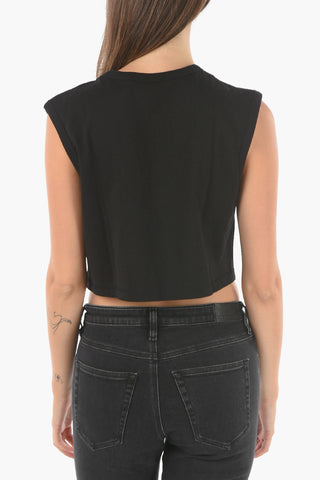 Front Printed T-WELL Cropped Tank Top