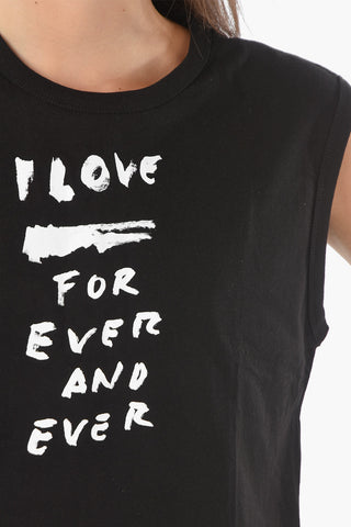 Front Printed T-WELL Cropped Tank Top