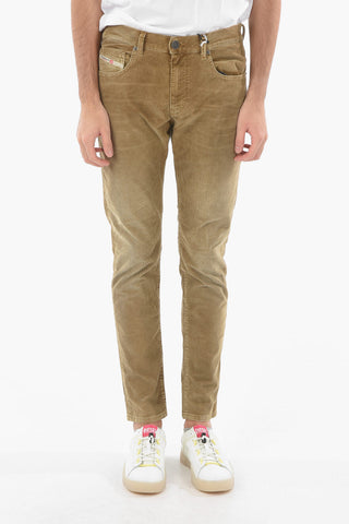 Pantaloni D-STRUKT in Velour a Coste con Passanti