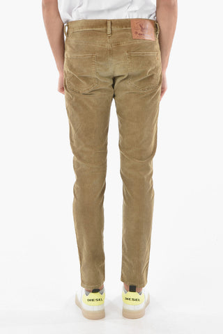 Pantaloni D-STRUKT in Velour a Coste con Passanti