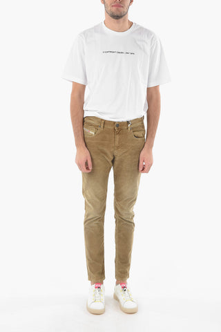 Pantaloni D-STRUKT in Velour a Coste con Passanti