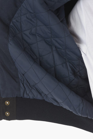 Nylon Detail Quilted Denim Jacket
