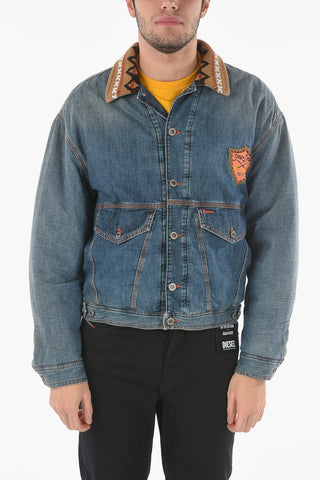 Quilted Denim Jackt with Patches
