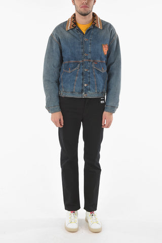 Quilted Denim Jackt with Patches