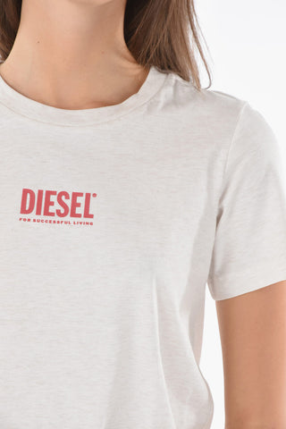 Crew Neck Printed Logo Recycled Cotton T-Shirt
