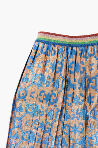 Gonna Lurex con Logo All Over