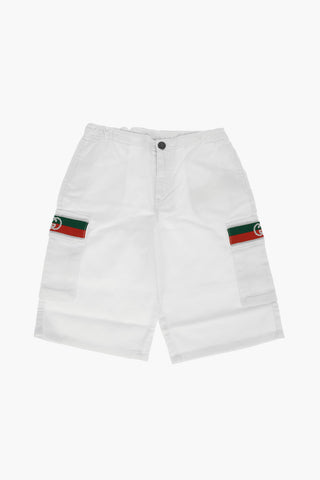 4 pockets stretch denim shorts