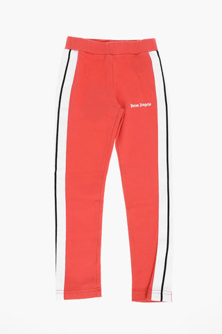 contrasting side band cotton leggings