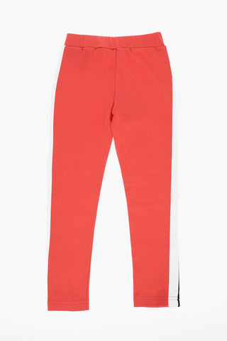 contrasting side band cotton leggings