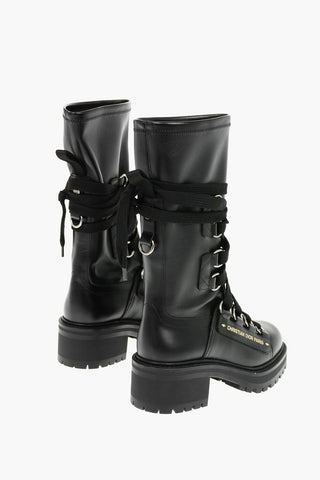 Leather D-FIGHT Combat Boots with Contrasting CHRISTIAN DIOR PARIS Logo 3,5cm