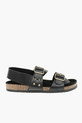 Leather JAM Sandals with Double Buckle