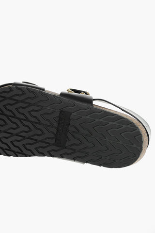 Leather JAM Sandals with Double Buckle