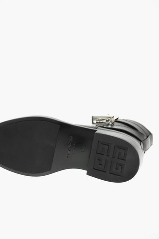 Leather Ankle Boots with Metal Lock Detail