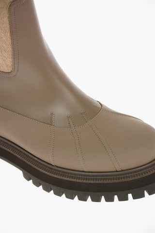 Cashmere Leather REGENT Ankle Boots with Tank Sole