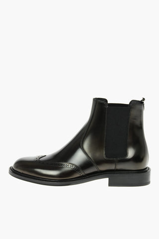 Polished Leather ARMY Quarter brogue Chelsea Boots