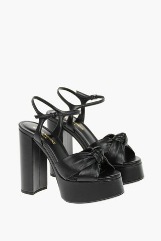 Leather BIANCA Sandals with Front Knot Detailing 12cm