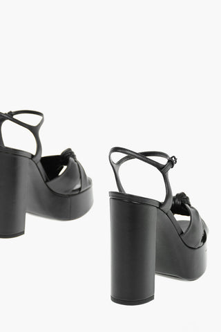 Leather BIANCA Sandals with Front Knot Detailing 12cm