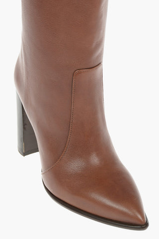 Textured Leather SIENNA Knee-high Boots with Wooden Heel 9,5cm