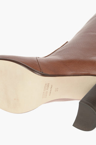 Textured Leather SIENNA Knee-high Boots with Wooden Heel 9,5cm