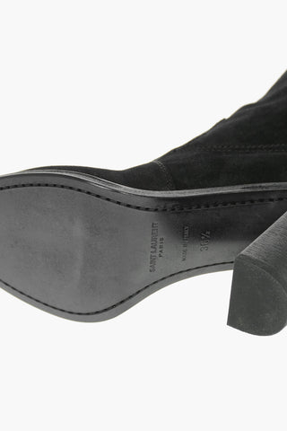 Suede Leather KATE Texan Ankle Boots with Contrasting Stitchings 9,5cm